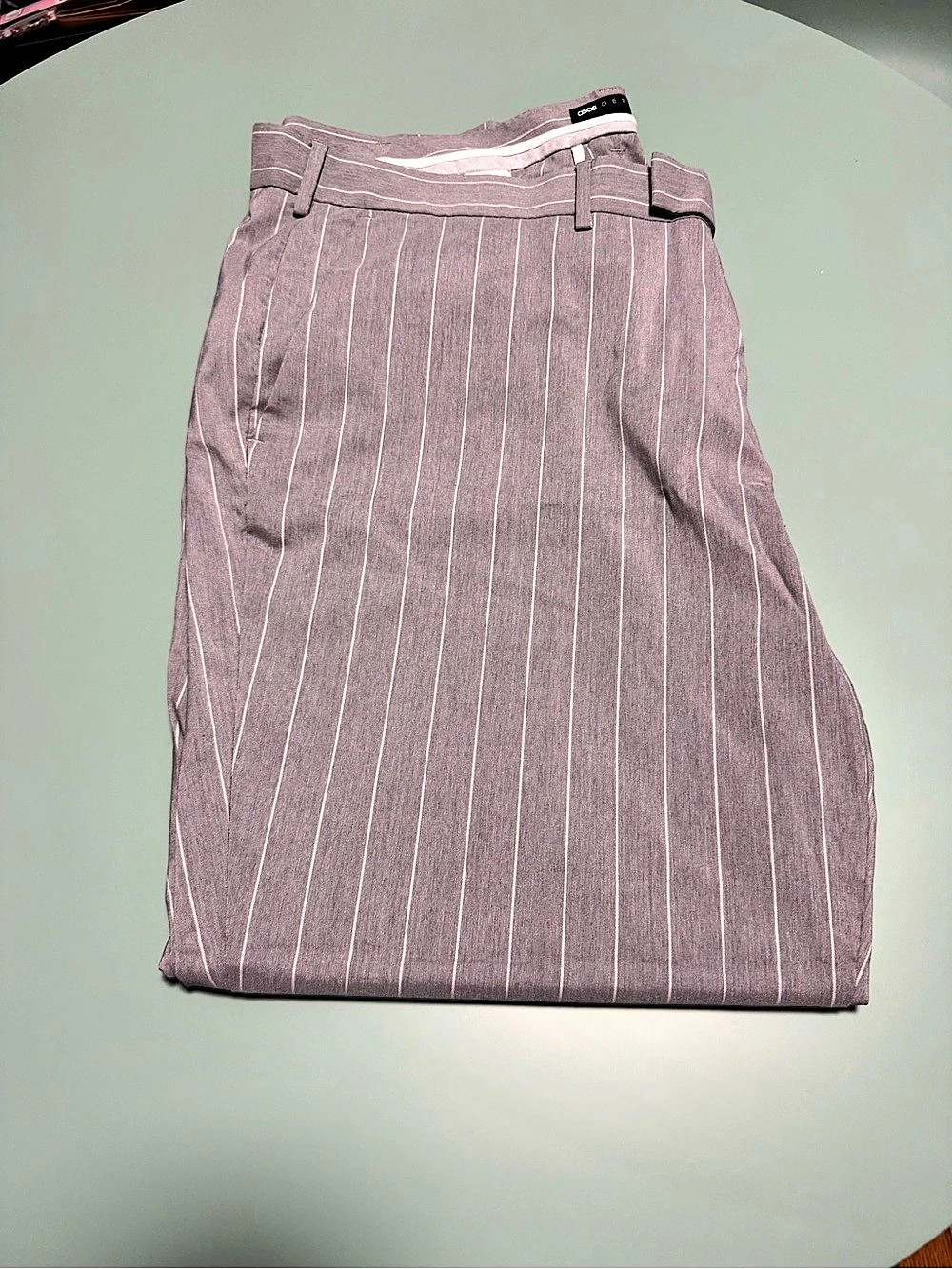 ASOS Design Pinstripe Pants Trousers in Gray White 42 x 30 mens